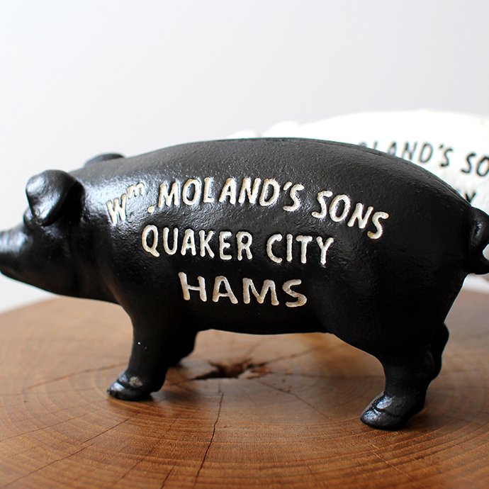 Hams Standing Pig Bank - Black ハムズスタンディングピッグバンク