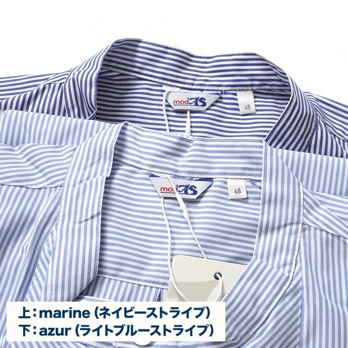 149189529 modAS / Sommer Fischerhemd - azur モダス サマーフィッシングシャツ ライトブルーストライプ 02