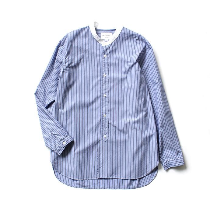 Still By Hand スティル バイ ハンド Sh042 ストライプクレリックシャツ Blue Stripe Still By Hand スティル バイ ハンド Sh042 ストライプクレリックシャツ Blue Stripe