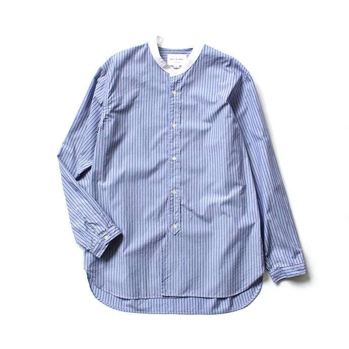 Still By Hand スティル バイ ハンド Sh042 ストライプクレリックシャツ Blue Stripe