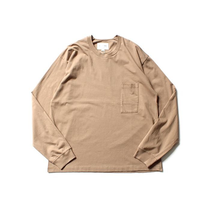 152533822 STILL BY HAND / CS04203 クルーネック長袖ポケットT - Beige 02