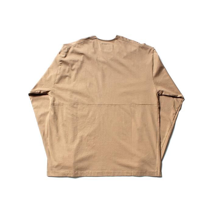 152533822 STILL BY HAND / CS04203 クルーネック長袖ポケットT - Beige 02