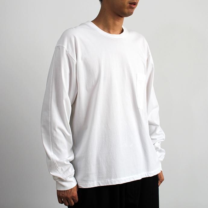 152533822 STILL BY HAND / CS04203 クルーネック長袖ポケットT - Beige 02