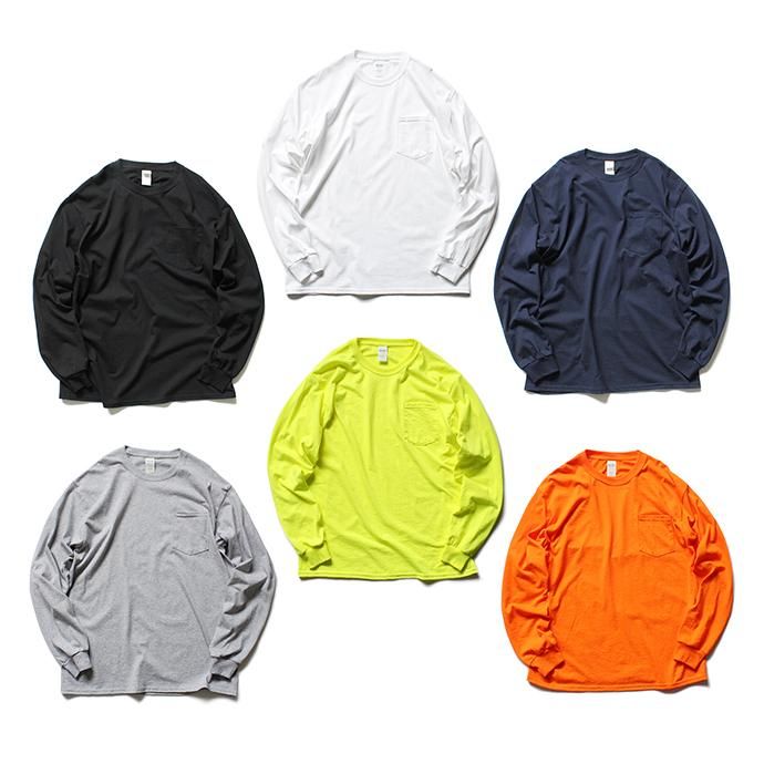 gildan2410 GILDAN / 2410 6.0oz Ultra Cotton Long Sleeve Pocket T-Shirt ウルトラコットン長袖ポケットTシャツ - 全6色 01