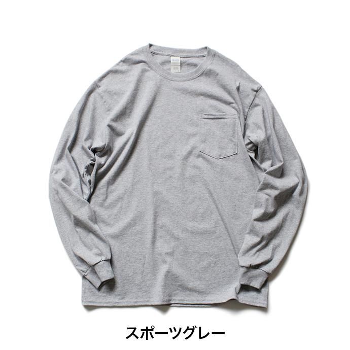 gildan2410 GILDAN / 2410 6.0oz Ultra Cotton Long Sleeve Pocket T-Shirt ウルトラコットン長袖ポケットTシャツ - 全6色 02