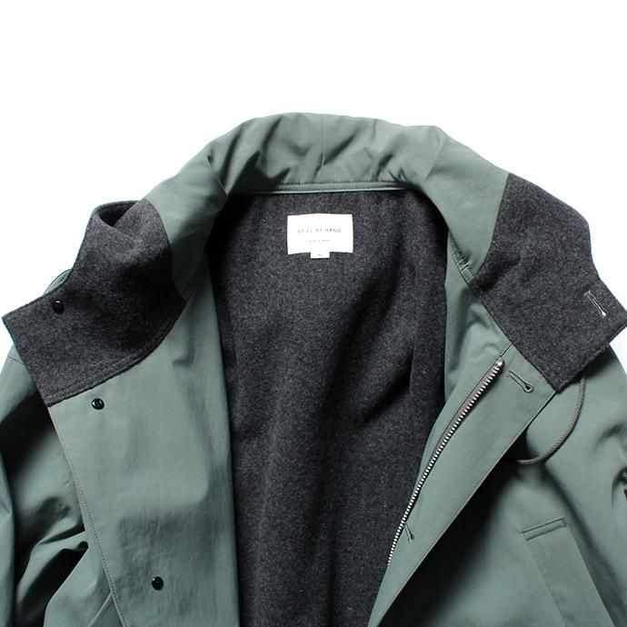 154353555 STILL BY HAND / CO03203 ナイロンフーデッドコート - Khaki<img class='new_mark_img2' src='https://img.shop-pro.jp/img/new/icons20.gif' style='border:none;display:inline;margin:0px;padding:0px;width:auto;' /> 02