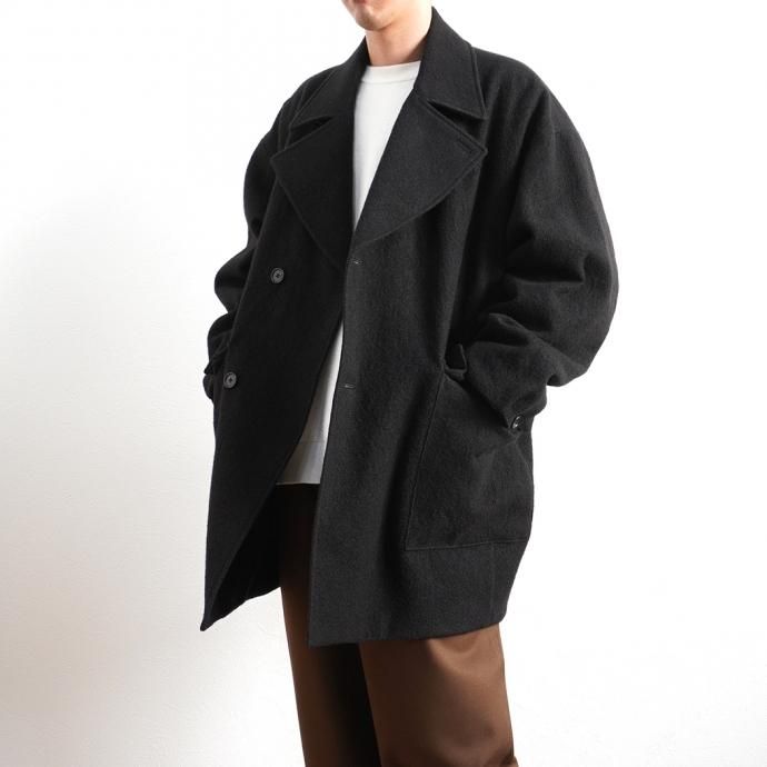 154398046 STILL BY HAND / CO05203 ウール ラペルドコート - Black 02