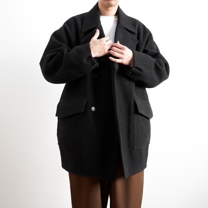 154398046 STILL BY HAND / CO05203 ウール ラペルドコート - Black 02