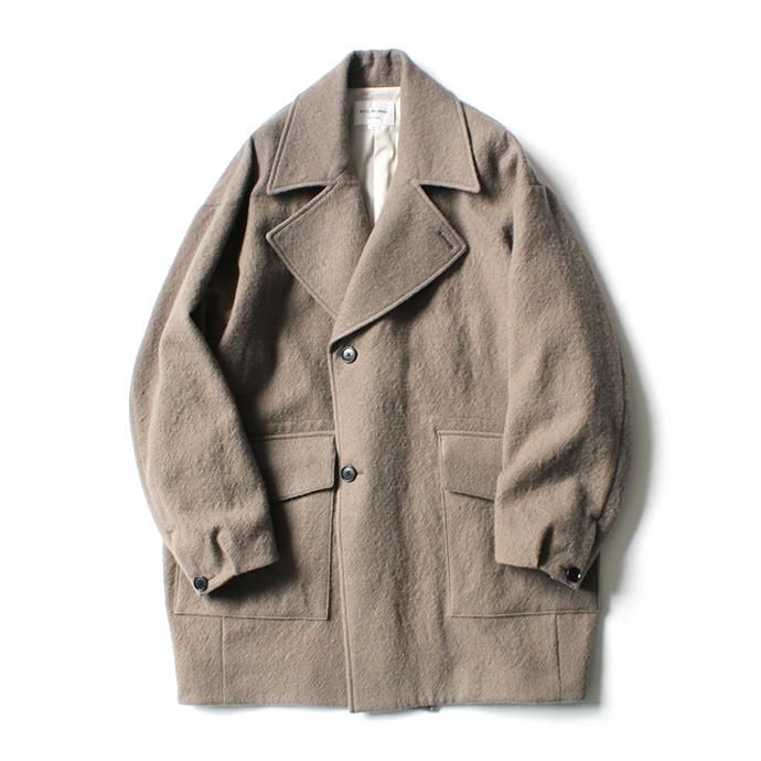 154398088 STILL BY HAND / CO05203 ウール ラペルドコート - Greige 01