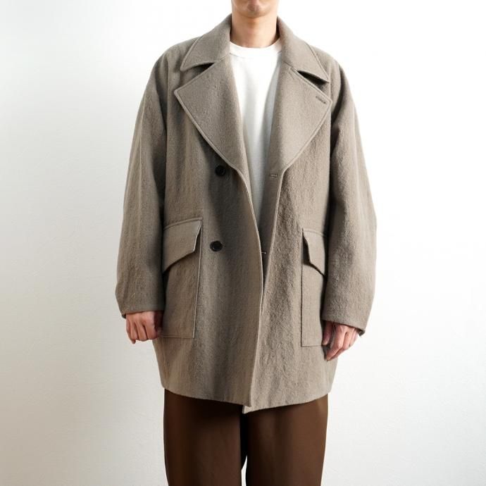 154398088 STILL BY HAND / CO05203 ウール ラペルドコート - Greige 02