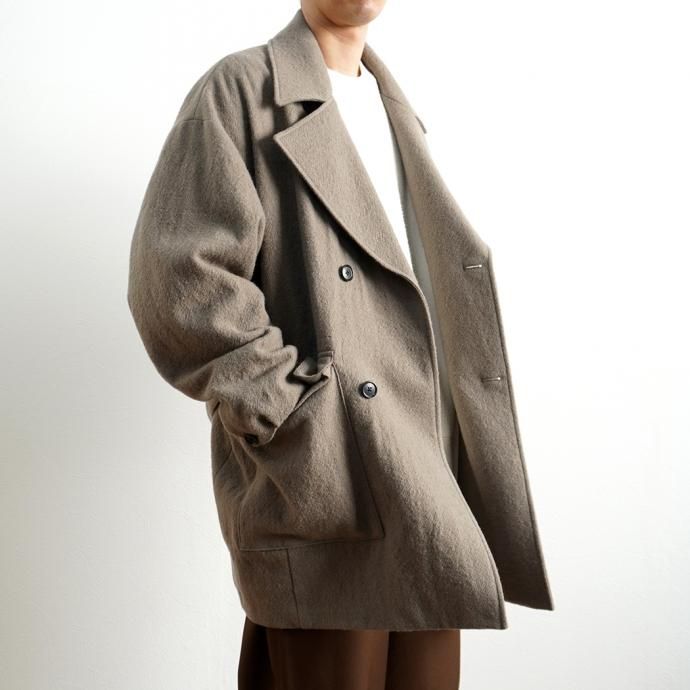 154398088 STILL BY HAND / CO05203 ウール ラペルドコート - Greige 02