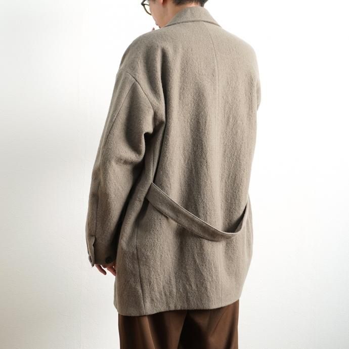 154398088 STILL BY HAND / CO05203 ウール ラペルドコート - Greige 02