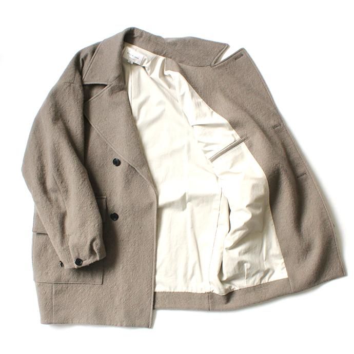 154398088 STILL BY HAND / CO05203 ウール ラペルドコート - Greige 02