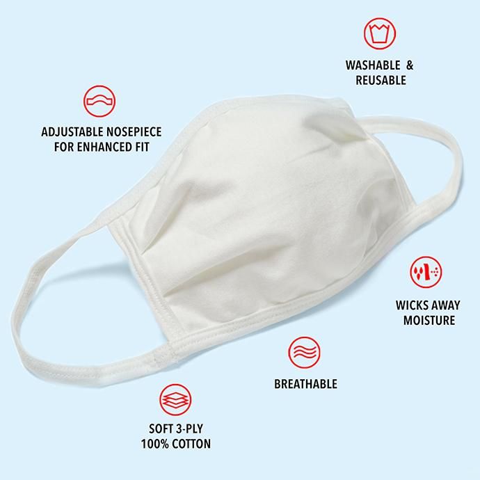 154490700 Hanes / Wicking Cotton Mask - White إ ޥ ̤ȯ ۥ磻 02