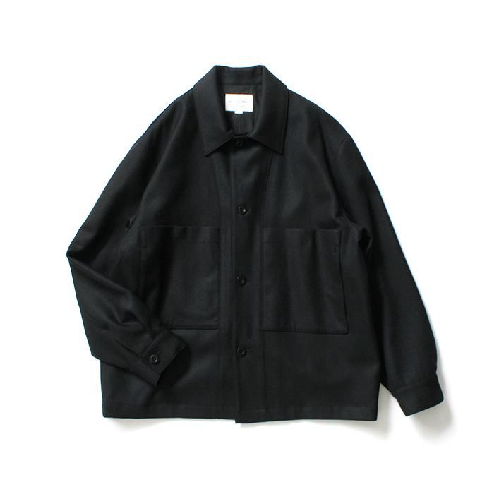 154686913 STILL BY HAND / BL02204 ウール カバーオールジャケット - Black 01
