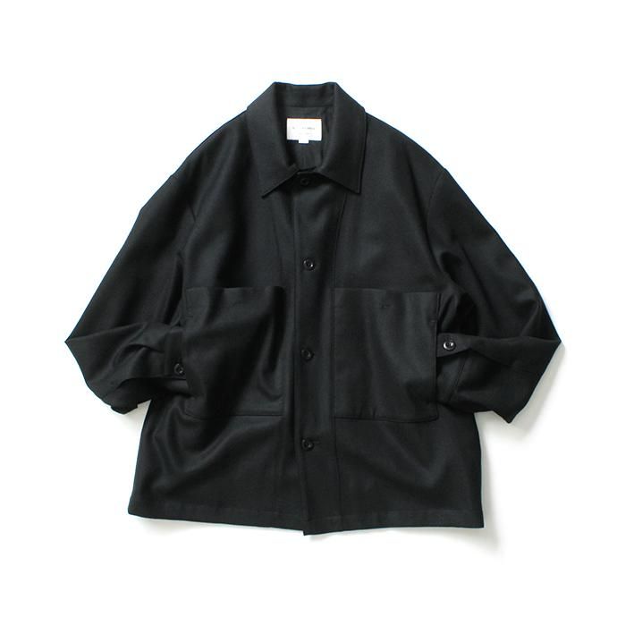 154686913 STILL BY HAND / BL02204 ウール カバーオールジャケット - Black 02