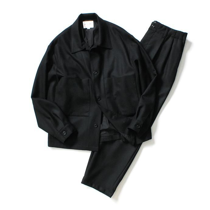 154686913 STILL BY HAND / BL02204 ウール カバーオールジャケット - Black 02