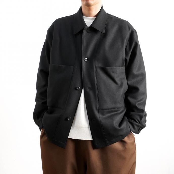 154686913 STILL BY HAND / BL02204 ウール カバーオールジャケット - Black 02