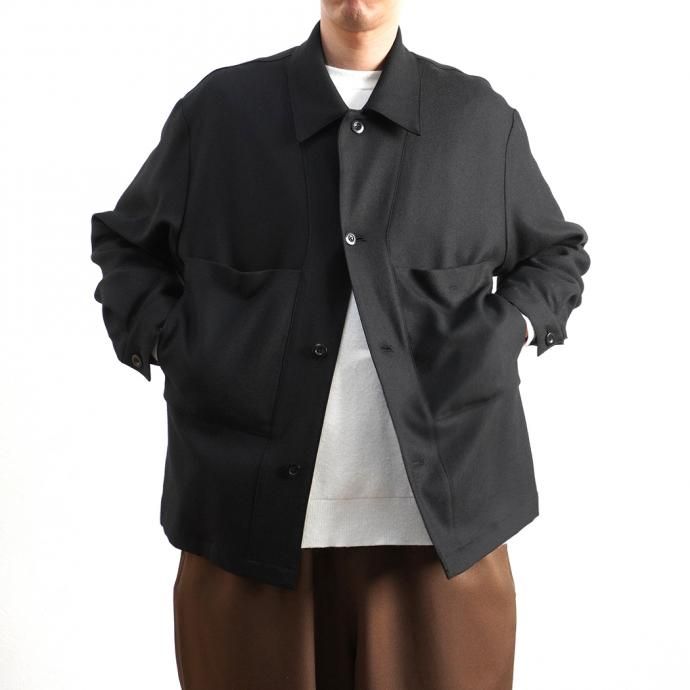 154686913 STILL BY HAND / BL02204 ウール カバーオールジャケット - Black 02