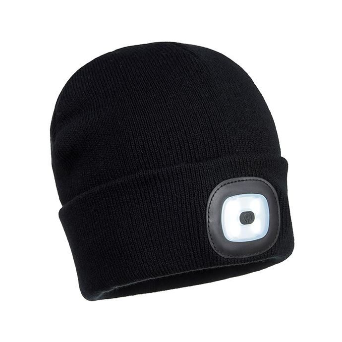 155310595 PORTWEST / Rechargeable Twin LED Beanie ポートウエスト ツインLED ヘッドライトビーニー - Black 02