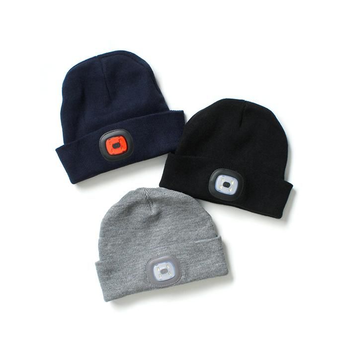 155310595 PORTWEST / Rechargeable Twin LED Beanie ポートウエスト ツインLED ヘッドライトビーニー - Black 02