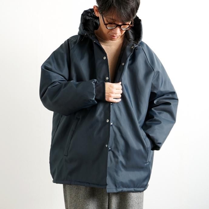 Asw Jackets Coaches Hooded Windbreaker Navy ナイロンサテン フーデッドコーチジャケット ネイビー