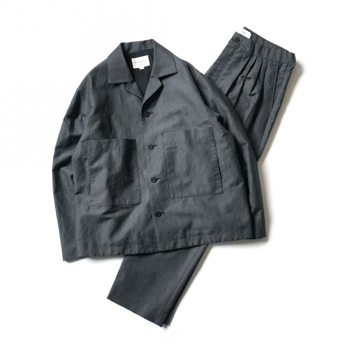 157502191 STILL BY HAND / BL01211 ウールリネン カバーオールジャケット - Charcoal 02
