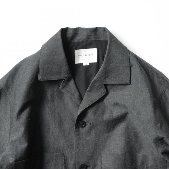157502191 STILL BY HAND / BL01211 ウールリネン カバーオールジャケット - Charcoal 02