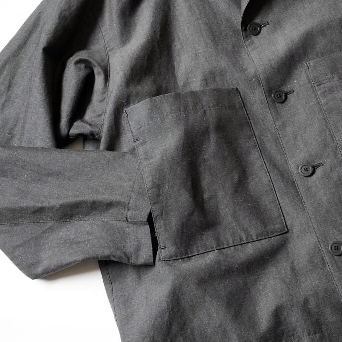157502191 STILL BY HAND / BL01211 ウールリネン カバーオールジャケット - Charcoal 02