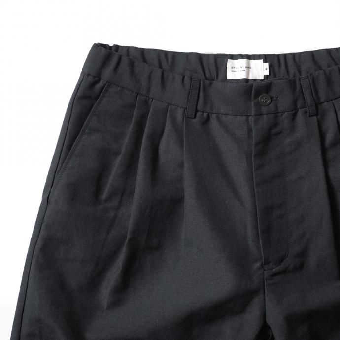 157502525 STILL BY HAND / PT02211 ウールリネン 4タックスラックス - Black 02