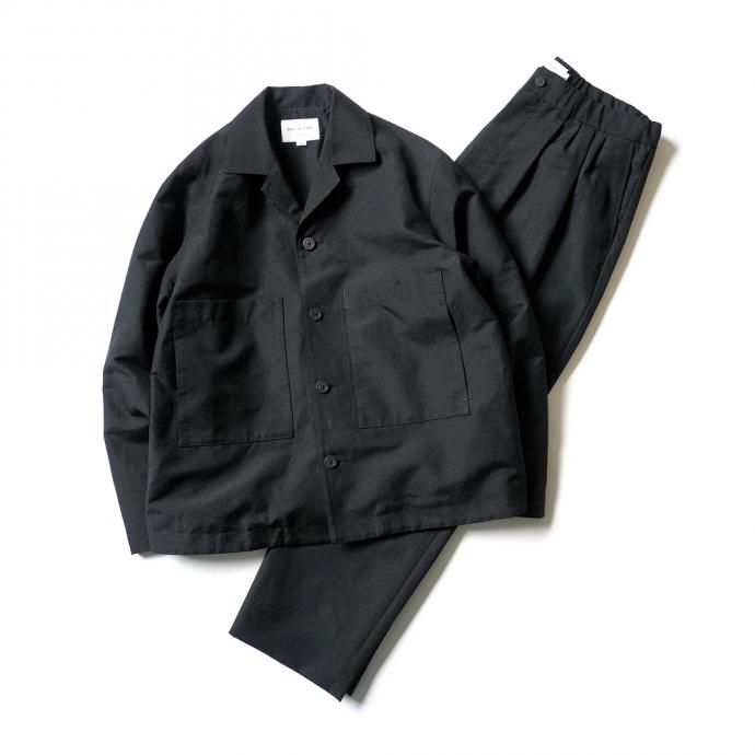 157502525 STILL BY HAND / PT02211 ウールリネン 4タックスラックス - Black 02