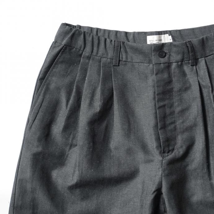 157502618 STILL BY HAND / PT02211 ウールリネン 4タックスラックス - Charcoal 02
