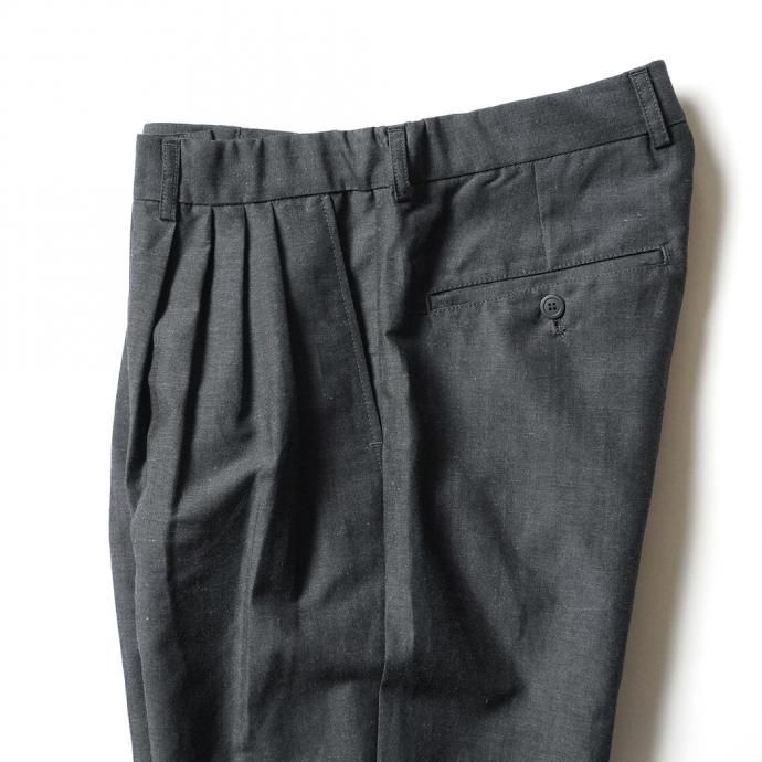 157502618 STILL BY HAND / PT02211 ウールリネン 4タックスラックス - Charcoal 02