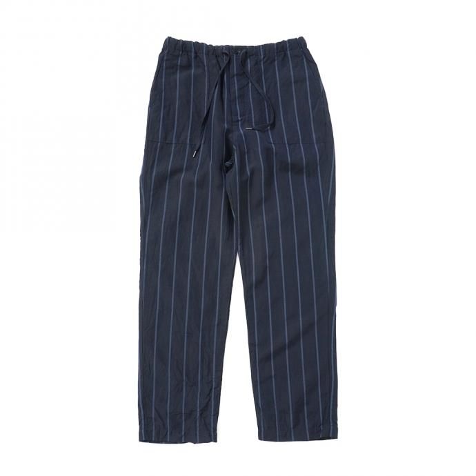 157624755 STILL BY HAND / PT07211 オリジナルストライプ素材 イージーパンツ - Navy Stripe 01