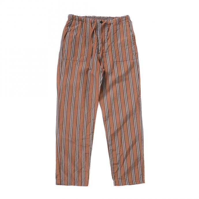 157645846 STILL BY HAND / PT07211 オリジナルストライプ素材 イージーパンツ - Brown Stripe 01