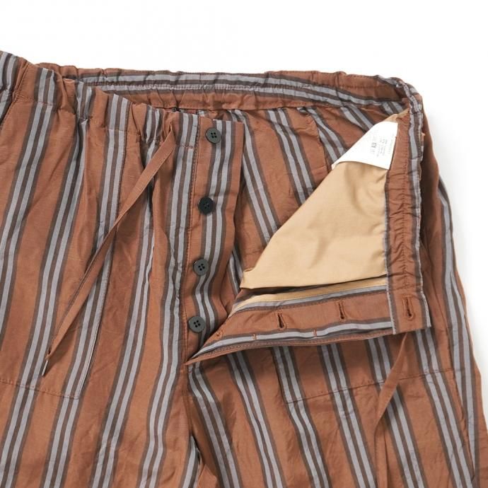 157645846 STILL BY HAND / PT07211 オリジナルストライプ素材 イージーパンツ - Brown Stripe 02