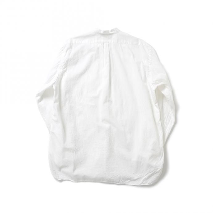 158124166 STILL BY HAND / SH04211 シルク混 バンドカラー プルオーバーシャツ - White 02