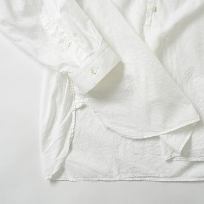 158124166 STILL BY HAND / SH04211 シルク混 バンドカラー プルオーバーシャツ - White 02