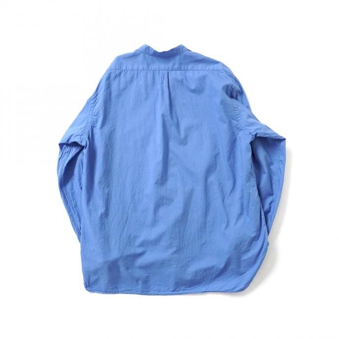 158126200 STILL BY HAND / SH04211 シルク混 バンドカラー プルオーバーシャツ - Blue 02