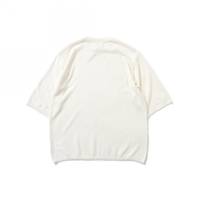 158126372 STILL BY HAND / KN04211 シルク混 ニットTシャツ - Off White 02