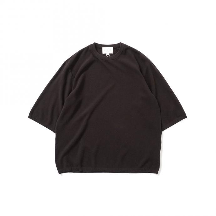 158126465 STILL BY HAND / KN04211 シルク混 ニットTシャツ - Brown 01