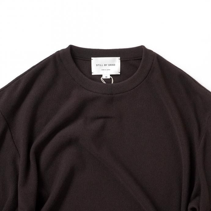 158126465 STILL BY HAND / KN04211 シルク混 ニットTシャツ - Brown 02