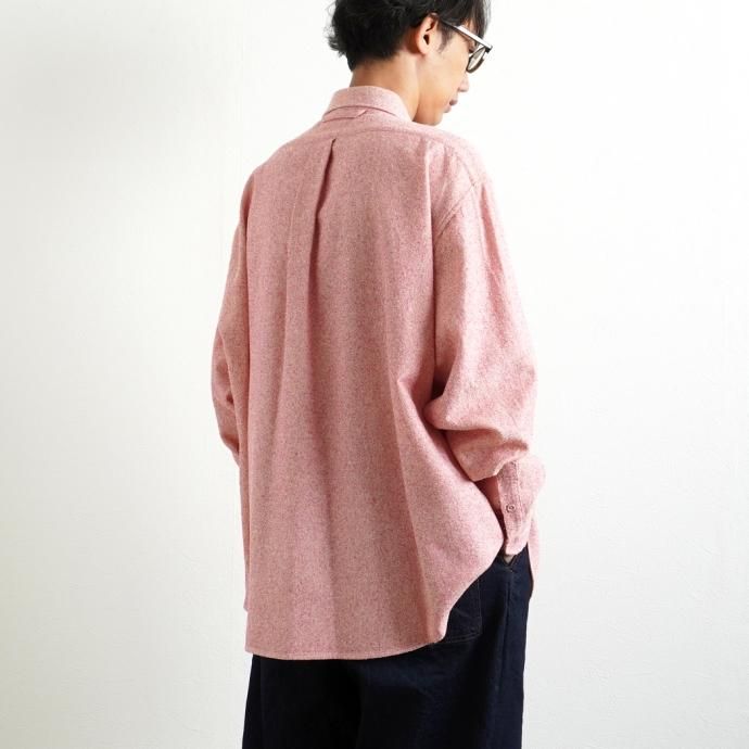 158344862 O-(オー)/ C/S B.D. SHIRT コットンシルクボタンダウンシャツ 21S-05 Heather Red 02