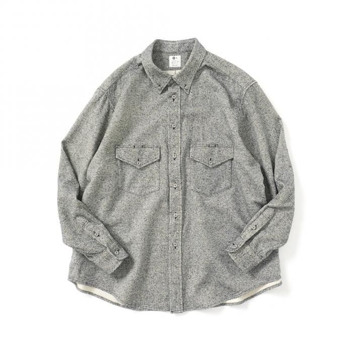 158345114 O-(オー)/ C/S B.D. SHIRT コットンシルクボタンダウンシャツ 21S-05 Heather Black 01