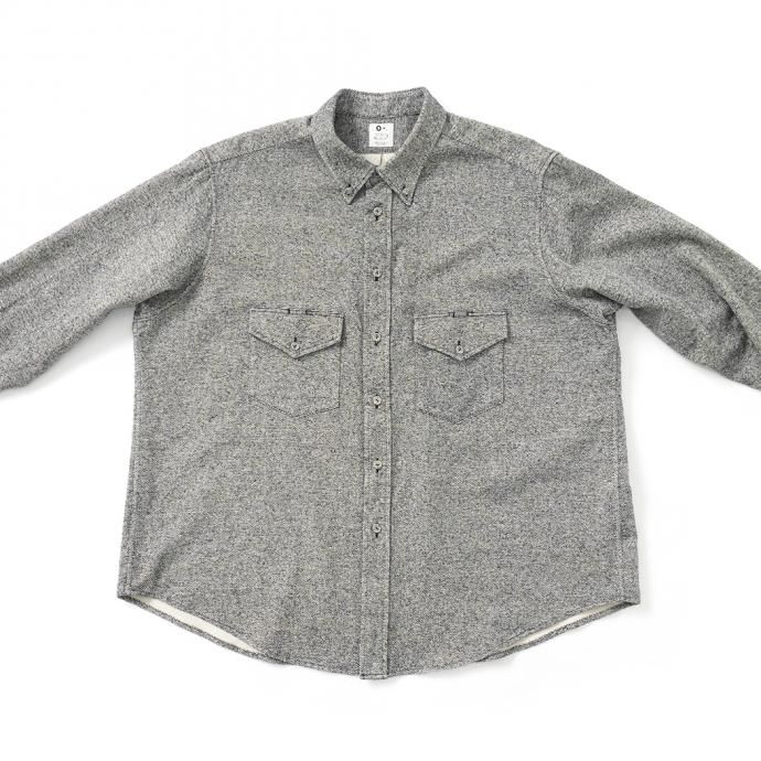 158345114 O-(オー)/ C/S B.D. SHIRT コットンシルクボタンダウンシャツ 21S-05 Heather Black 02