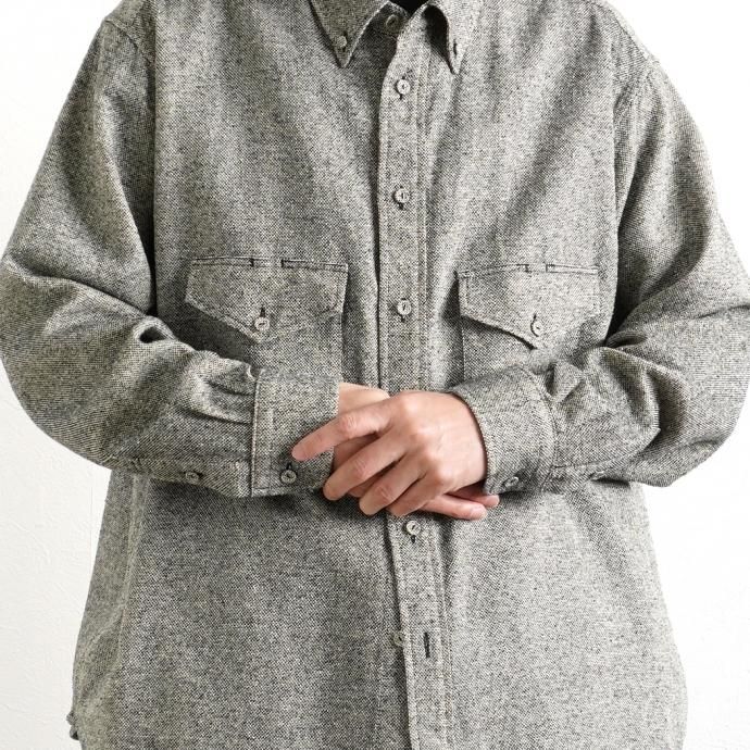 158345114 O-(オー)/ C/S B.D. SHIRT コットンシルクボタンダウンシャツ 21S-05 Heather Black 02