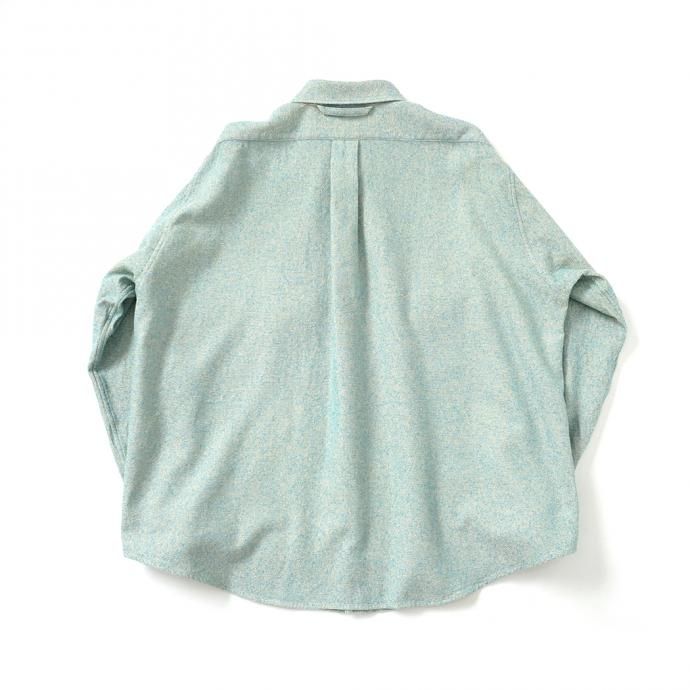 158345195 O-(オー)/ C/S B.D. SHIRT コットンシルクボタンダウンシャツ 21S-05 Heather Blue 02