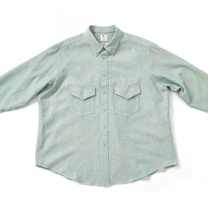 158345195 O-(オー)/ C/S B.D. SHIRT コットンシルクボタンダウンシャツ 21S-05 Heather Blue 02