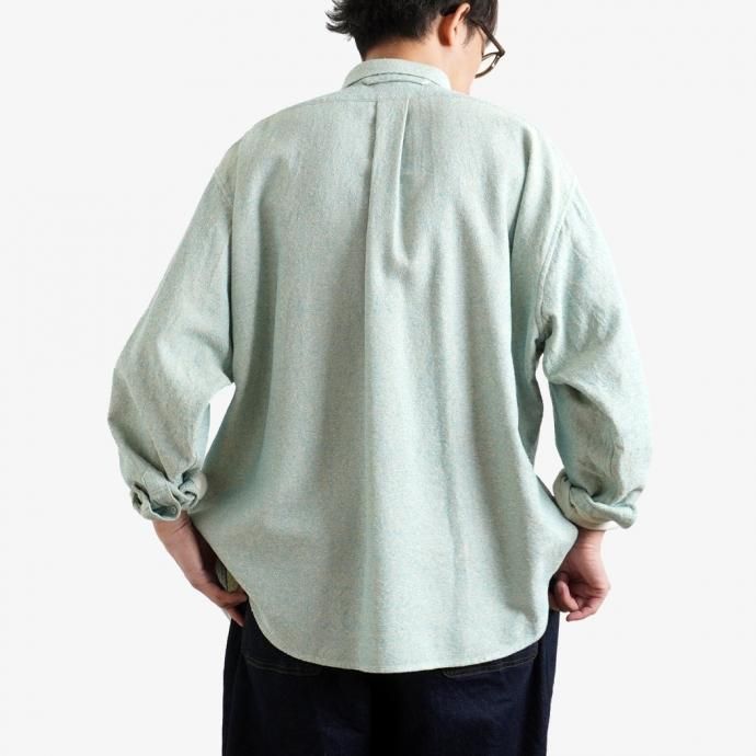 158345195 O-(オー)/ C/S B.D. SHIRT コットンシルクボタンダウンシャツ 21S-05 Heather Blue 02