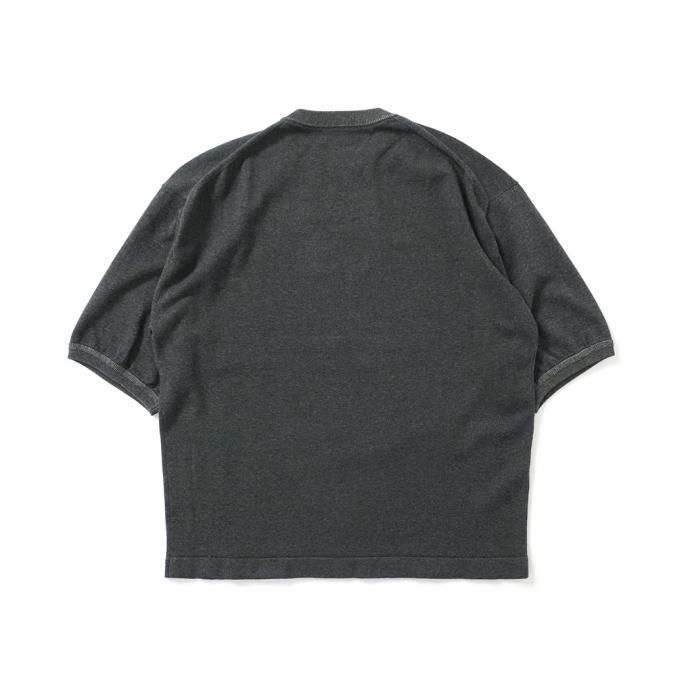 158730910 crepuscule / 2101-007 S/S KNIT - C.Gray×Brown 半袖ニット チャコールグレー×ブラウン 02